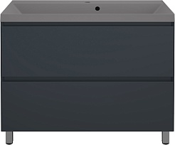 Style Line Тумба под раковину Манхэттен 100 Plus эмаль графит матовая – фотография-10